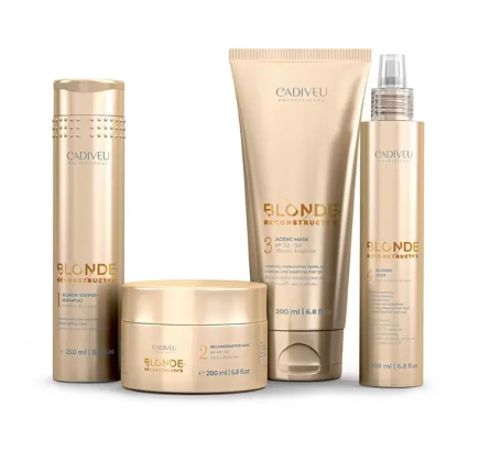 BLONDE RECONSTRUCTOR KIT HOME CARE CADIVEU 4 ITENS