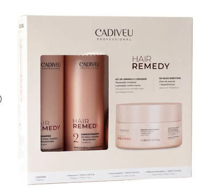 HAIR REMEDY KIT HOME CARE CADIVEU 3 ITENS